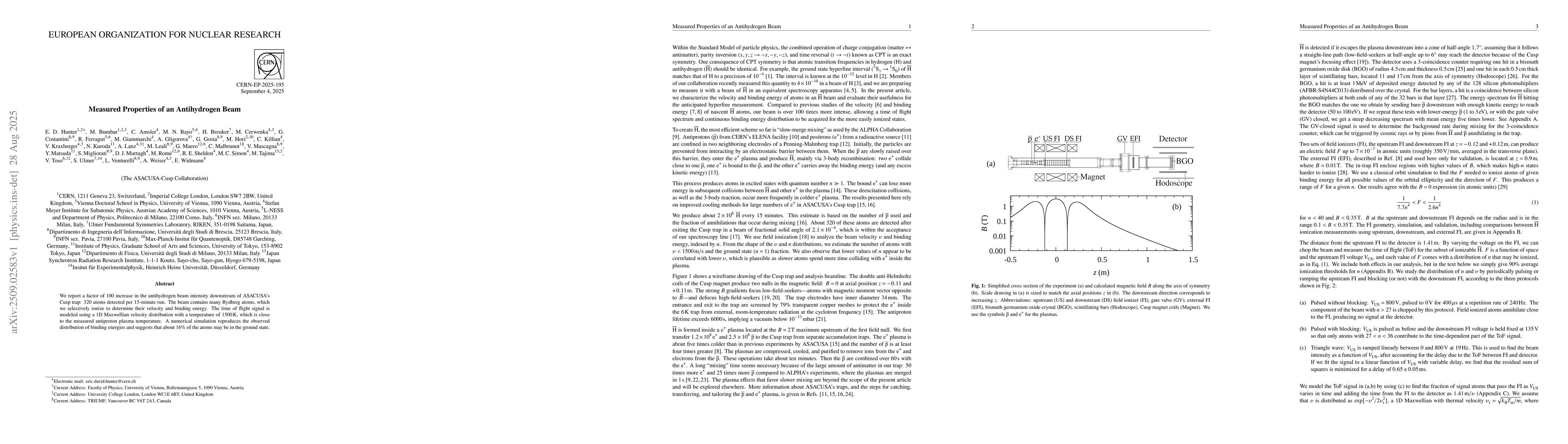 Thumbnail for Measured Properties of an Antihydrogen Beam