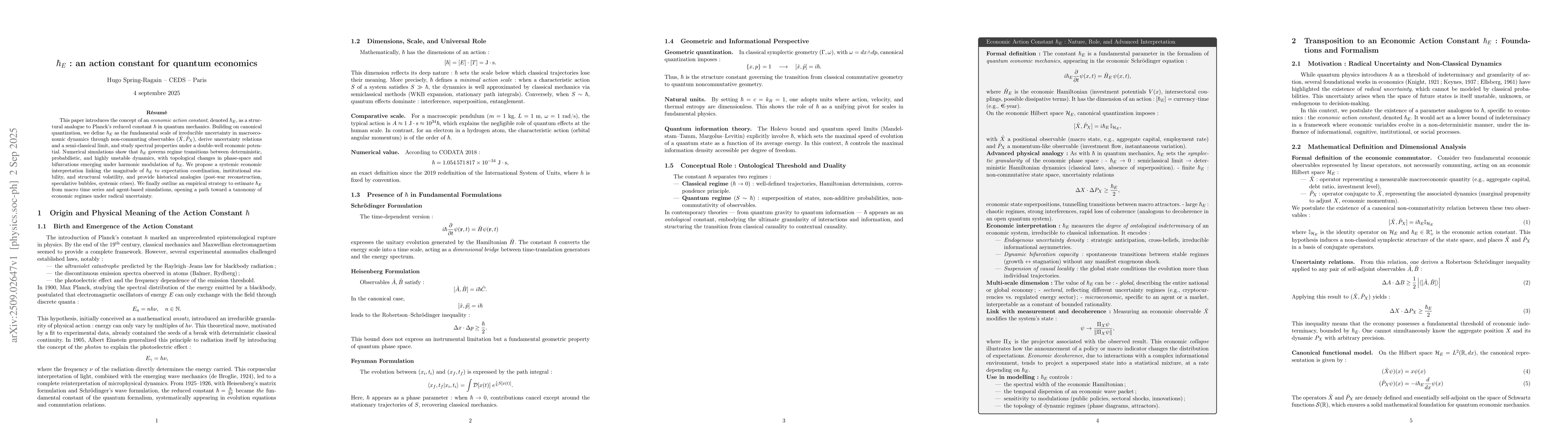 Thumbnail for $\hbar_E$: an action constant for quantum economics