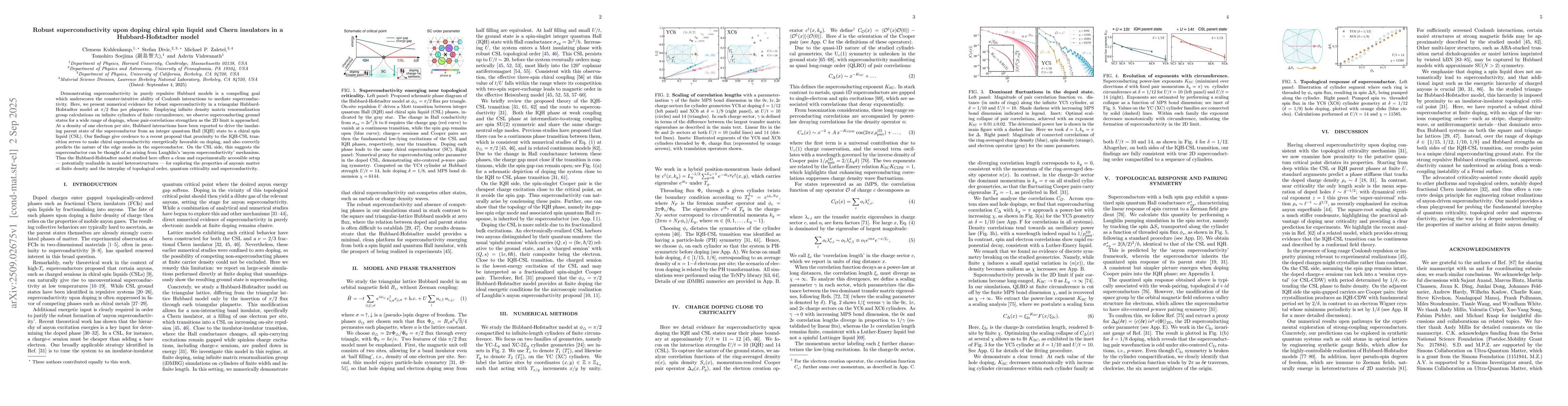 Thumbnail for Robust superconductivity upon doping chiral spin liquid and Chern
  insulators in a Hubbard-Hofstadter model