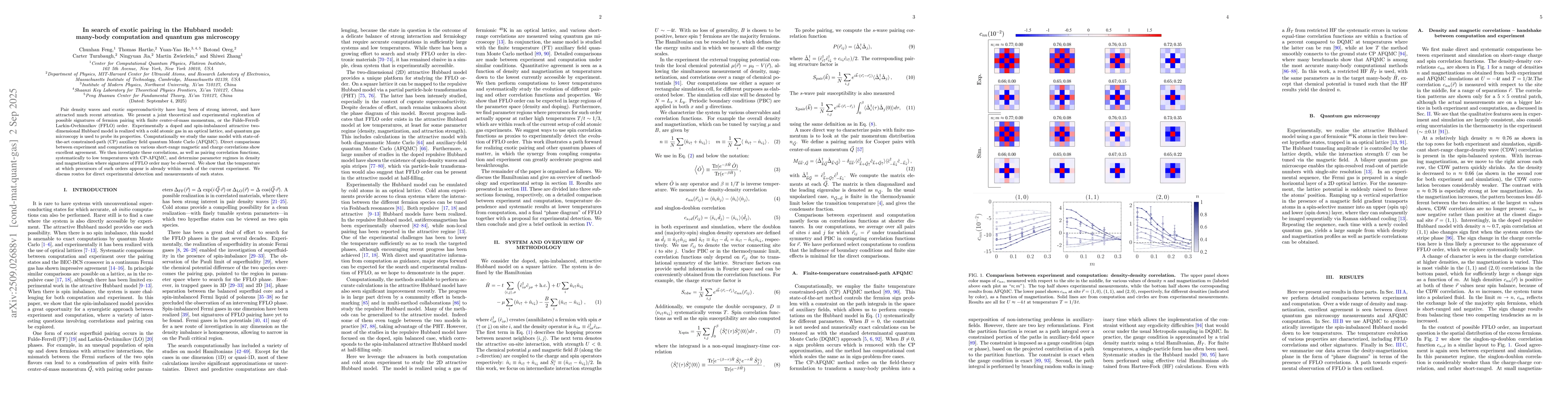 Thumbnail for In search of exotic pairing in the Hubbard model: many-body computation
  and quantum gas microscopy