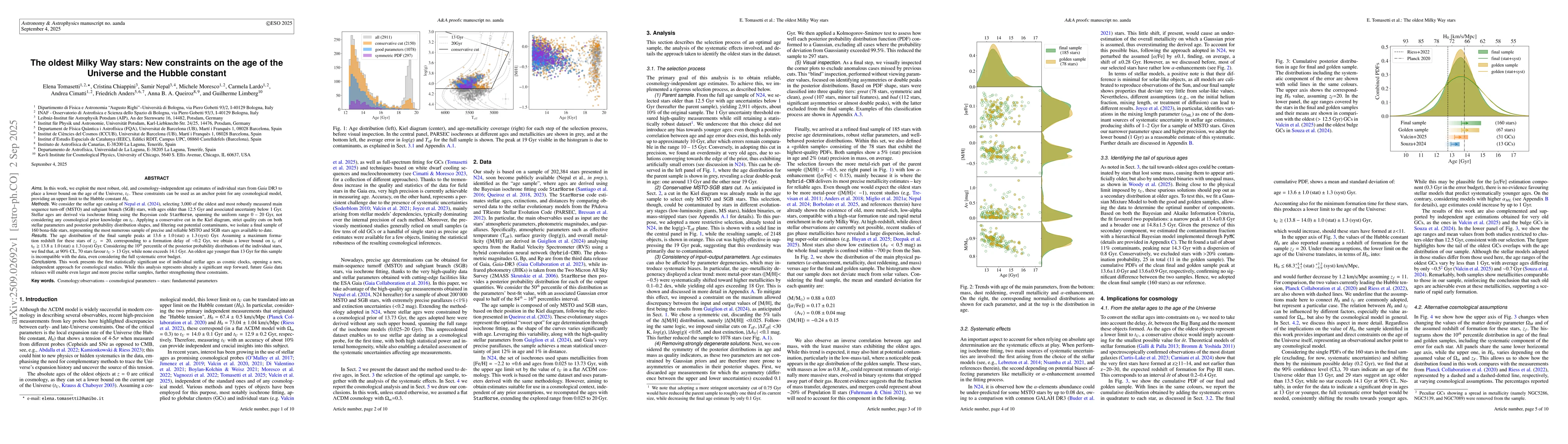 Thumbnail for The oldest Milky Way stars: New constraints on the age of the Universe
  and the Hubble constant