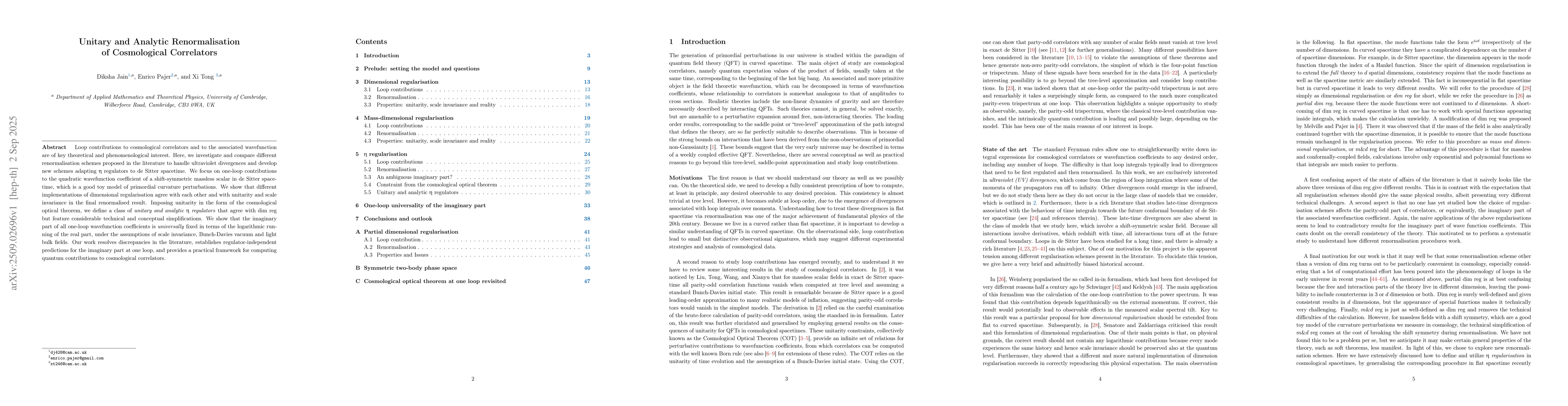 Thumbnail for Unitary and Analytic Renormalisation of Cosmological Correlators