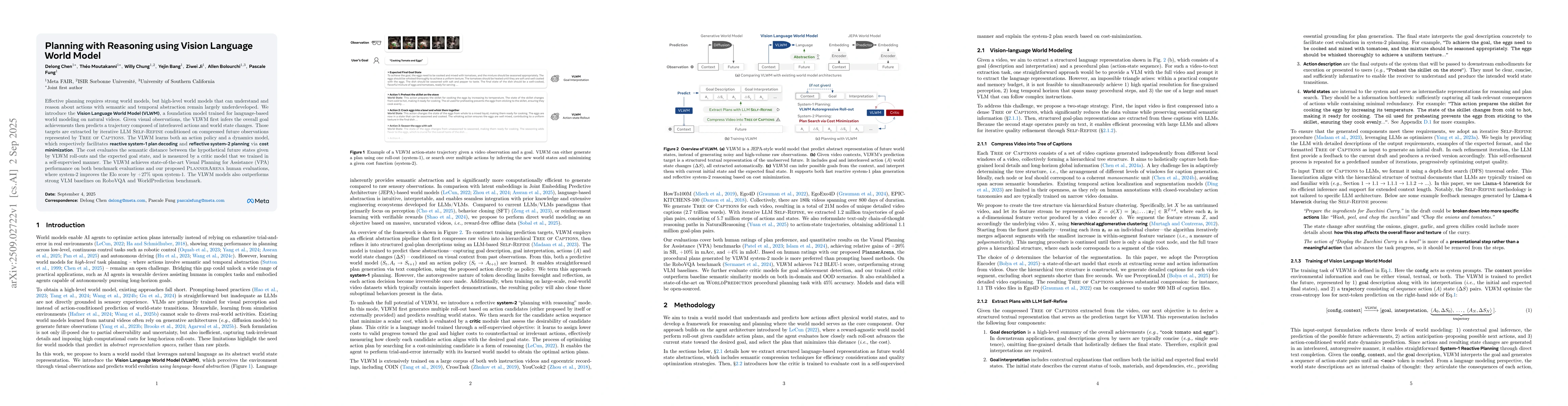 Thumbnail for Planning with Reasoning using Vision Language World Model