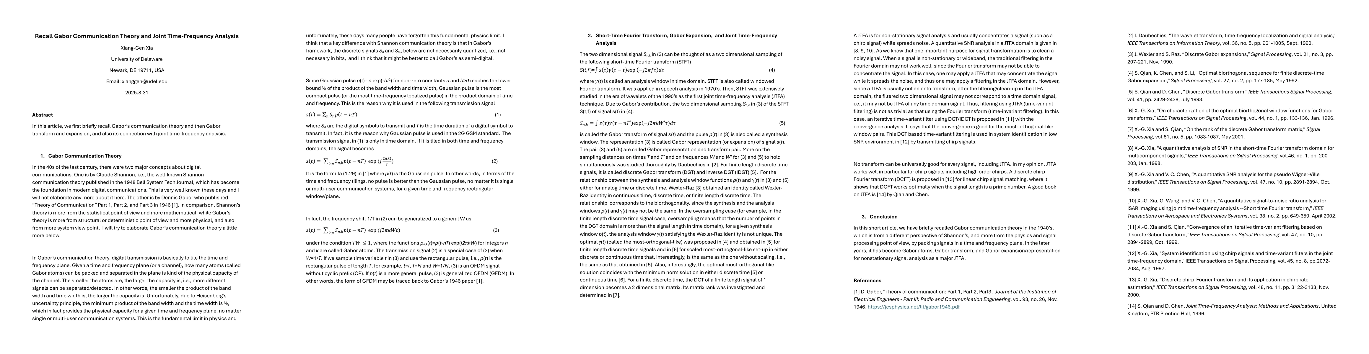 Thumbnail for Recall Gabor Communication Theory and Joint Time-Frequency Analysis