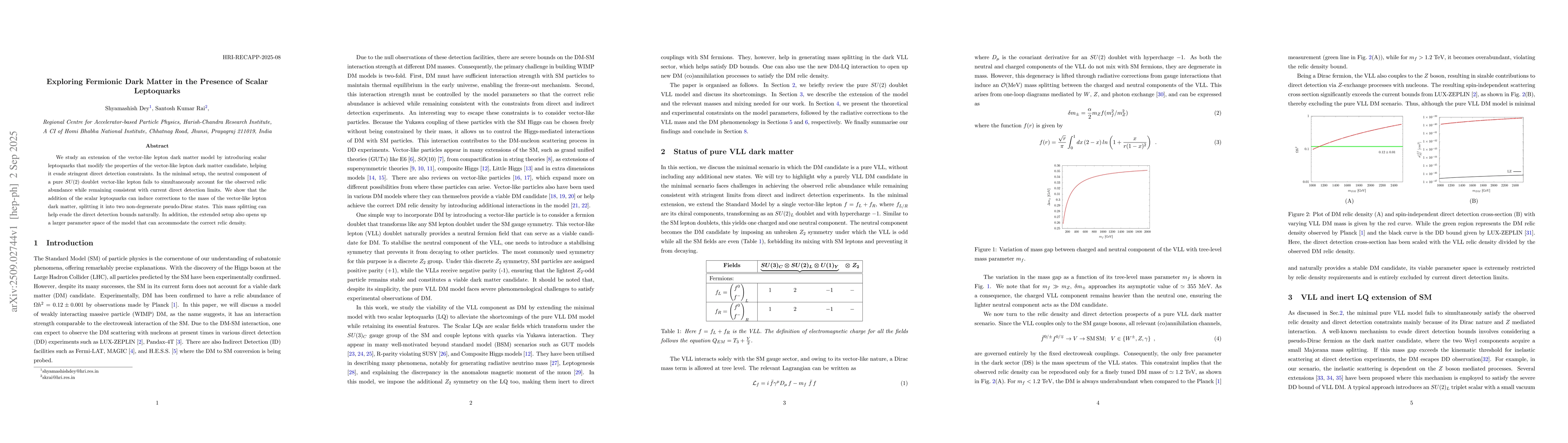 Thumbnail for Exploring Fermionic Dark Matter in the Presence of Scalar Leptoquarks