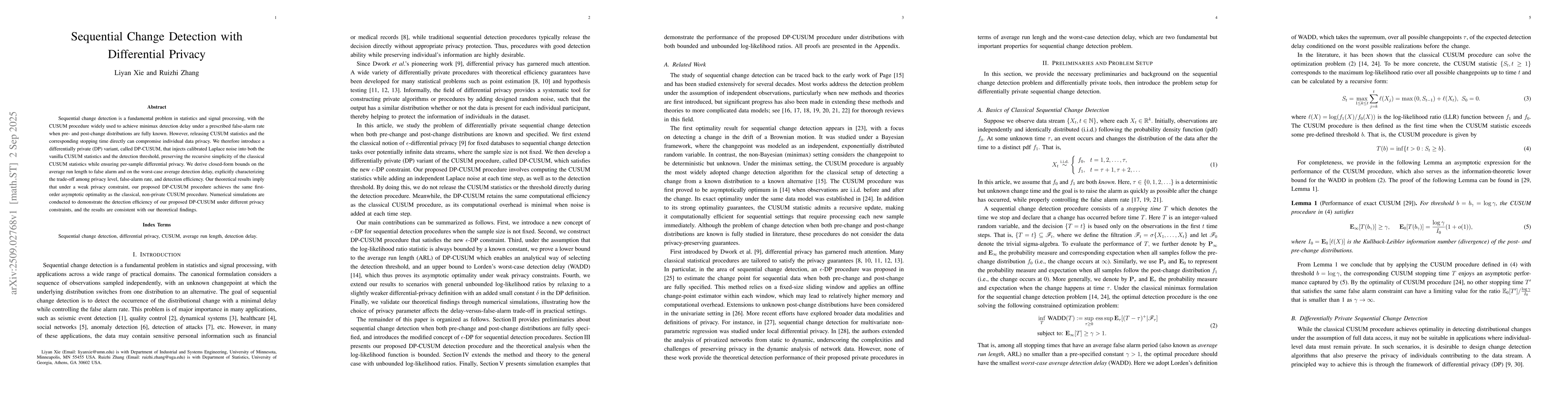 Thumbnail for Sequential Change Detection with Differential Privacy