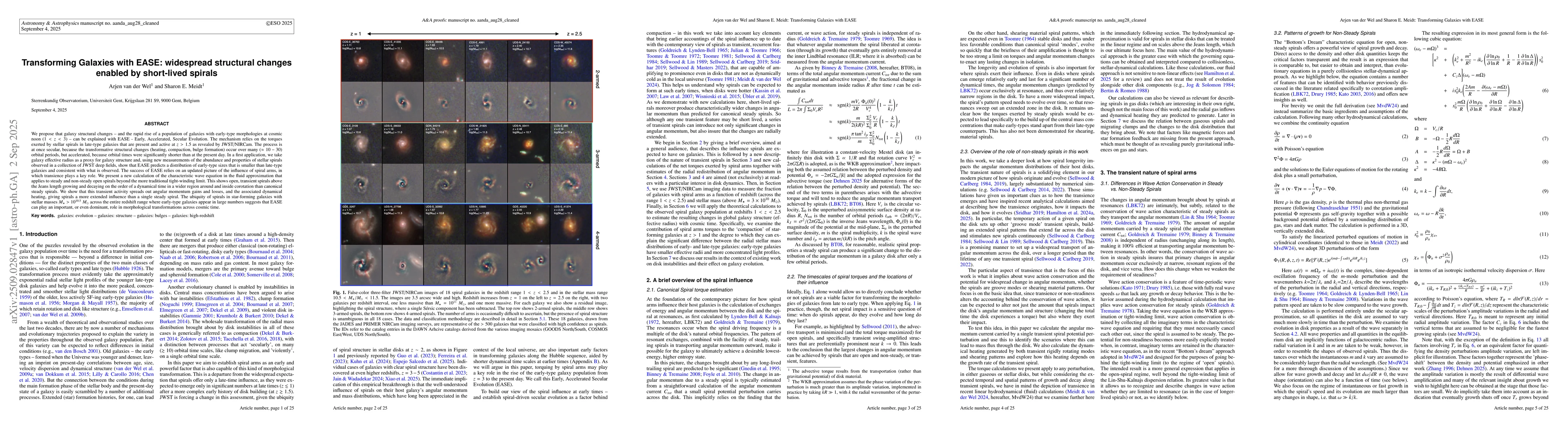 Thumbnail for Transforming galaxies with EASE: widespread structural changes enabled
  by short-lived spirals