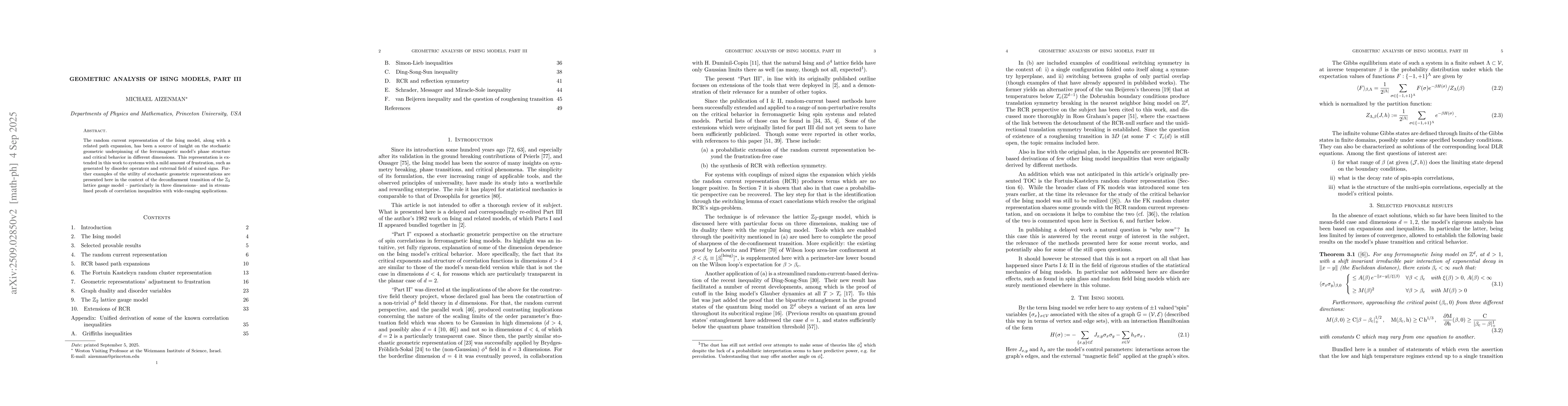 Thumbnail for Geometric analysis of Ising models, Part III