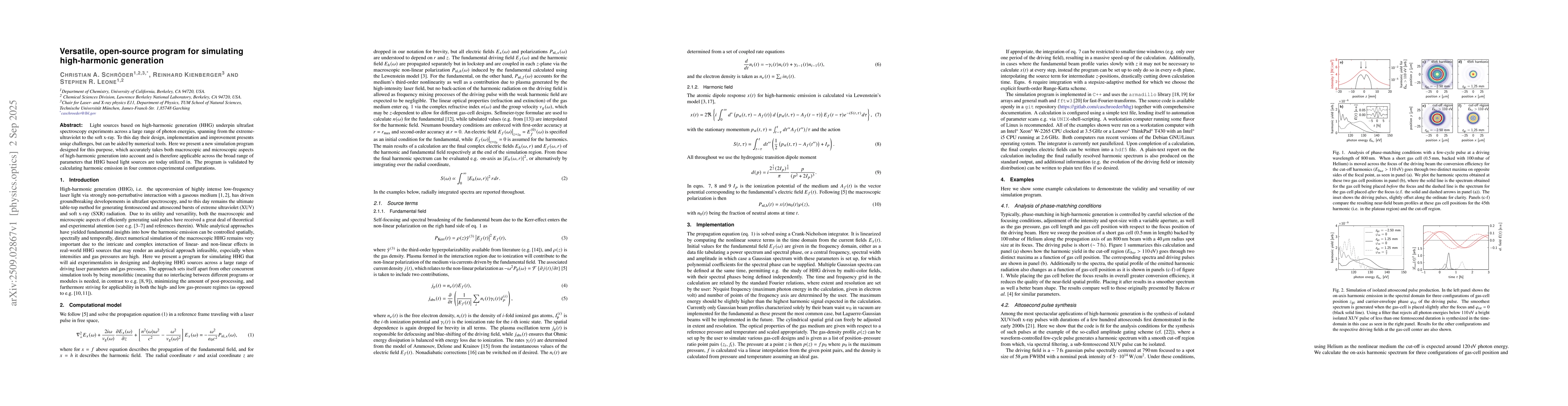 Thumbnail for Versatile, open-source program for simulating high-harmonic generation