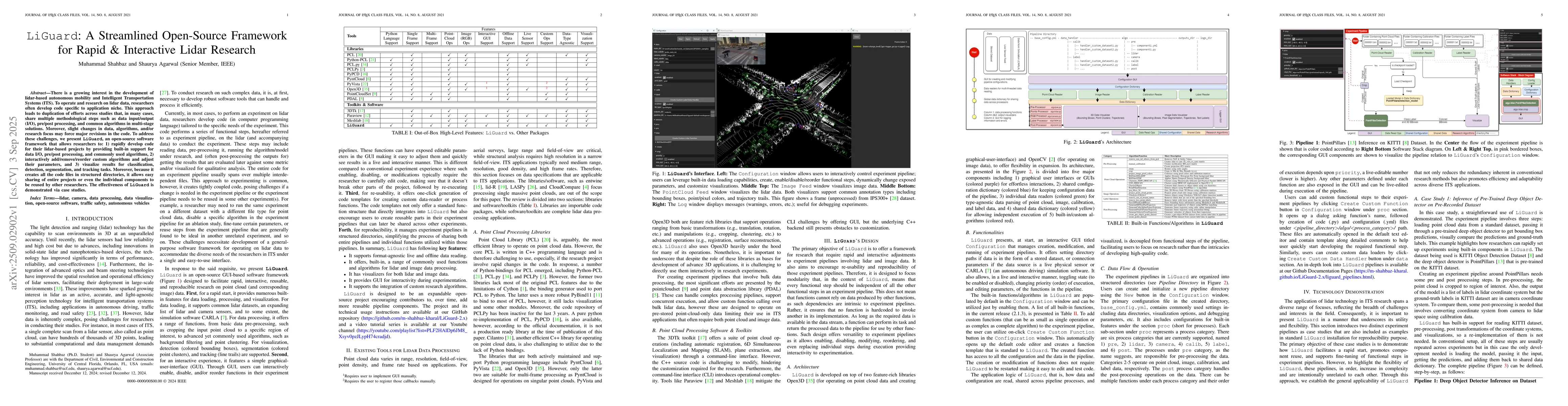 Thumbnail for LiGuard: A Streamlined Open-Source Framework for Rapid & Interactive
  Lidar Research