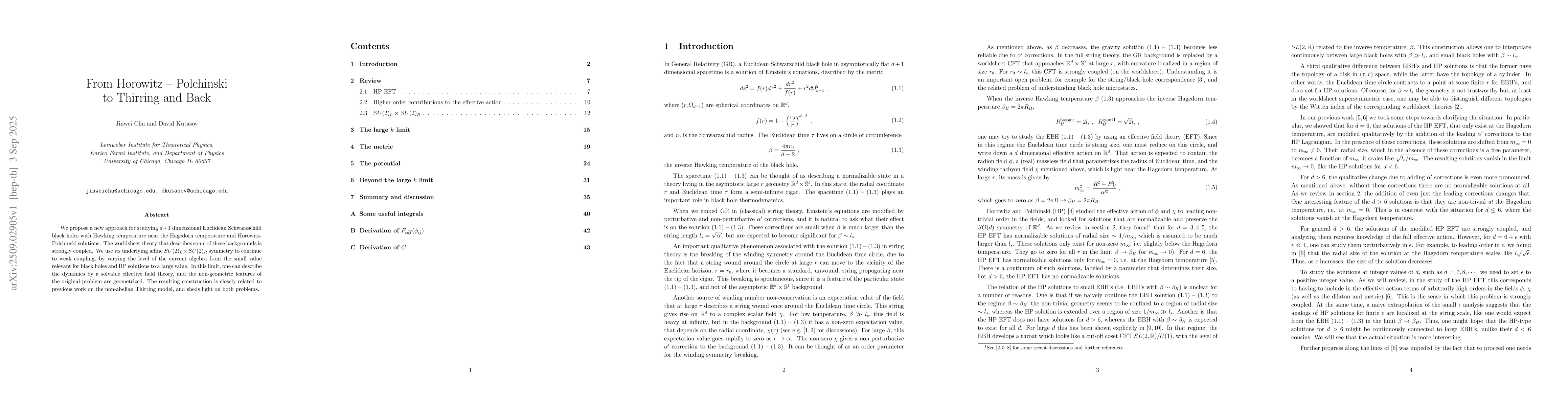 Thumbnail for From Horowitz -- Polchinski to Thirring and Back