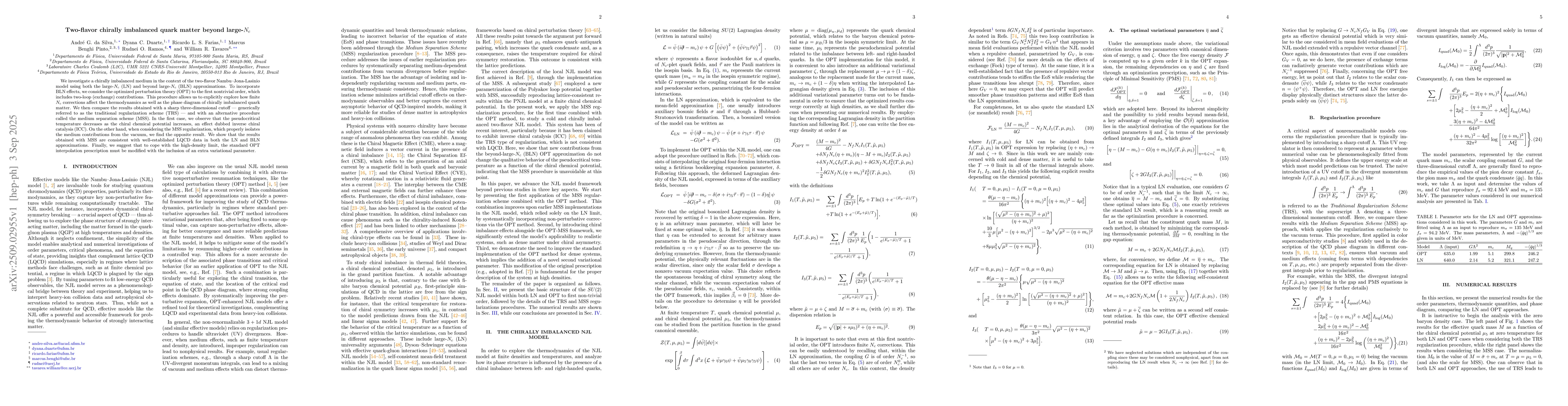 Thumbnail for Two-flavor chirally imbalanced quark matter beyond large-$N_c$