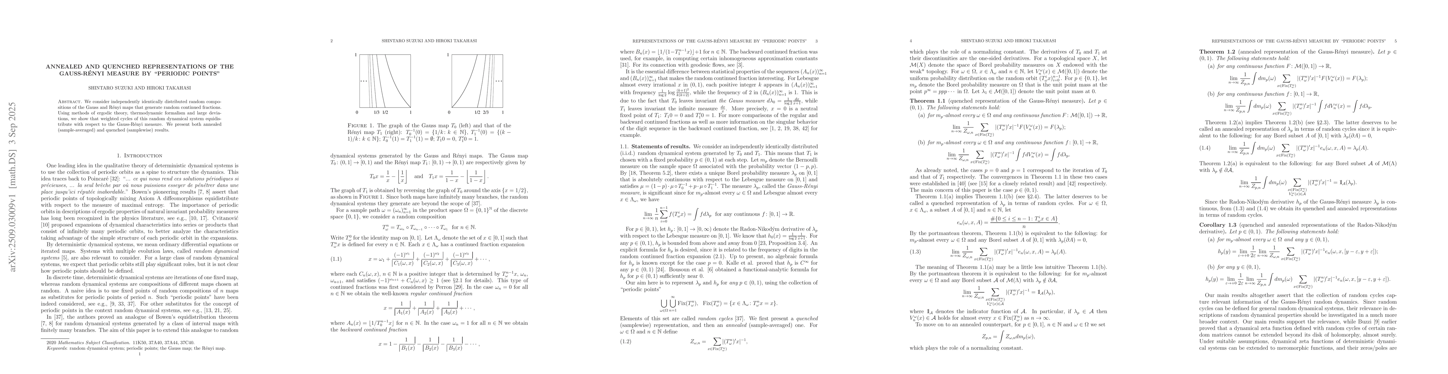 Thumbnail for Annealed and quenched representations of the Gauss-Rényi measure by
  "periodic points"