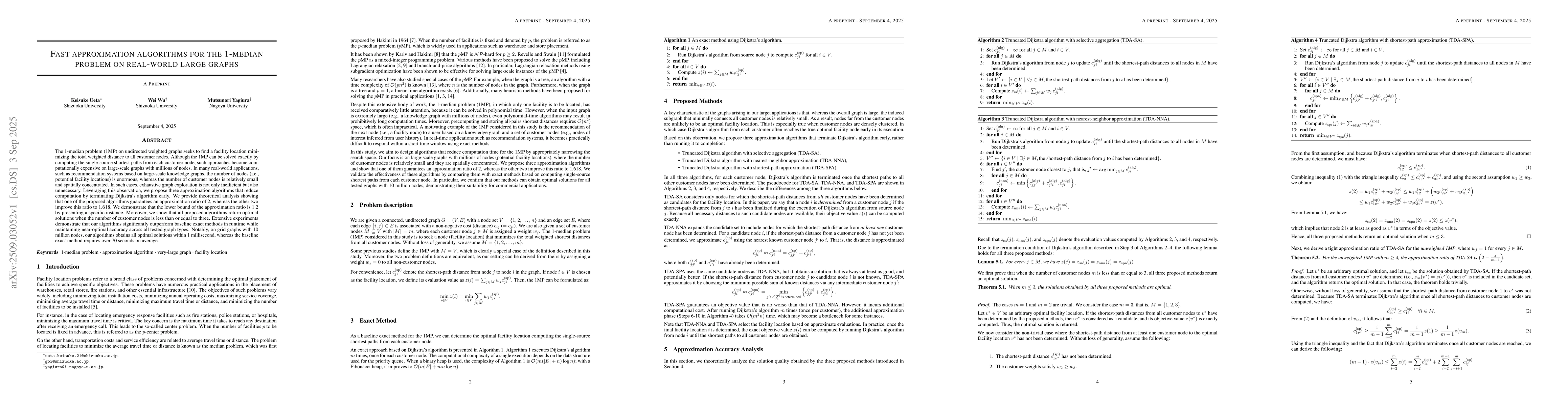 Thumbnail for Fast approximation algorithms for the 1-median problem on real-world
  large graphs
