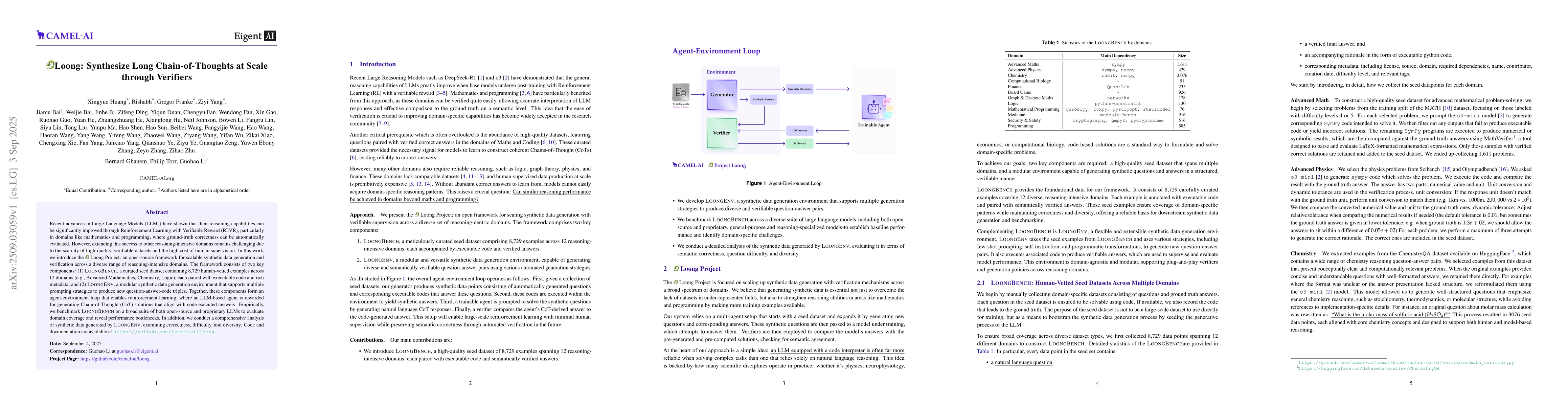Thumbnail for Loong: Synthesize Long Chain-of-Thoughts at Scale through Verifiers