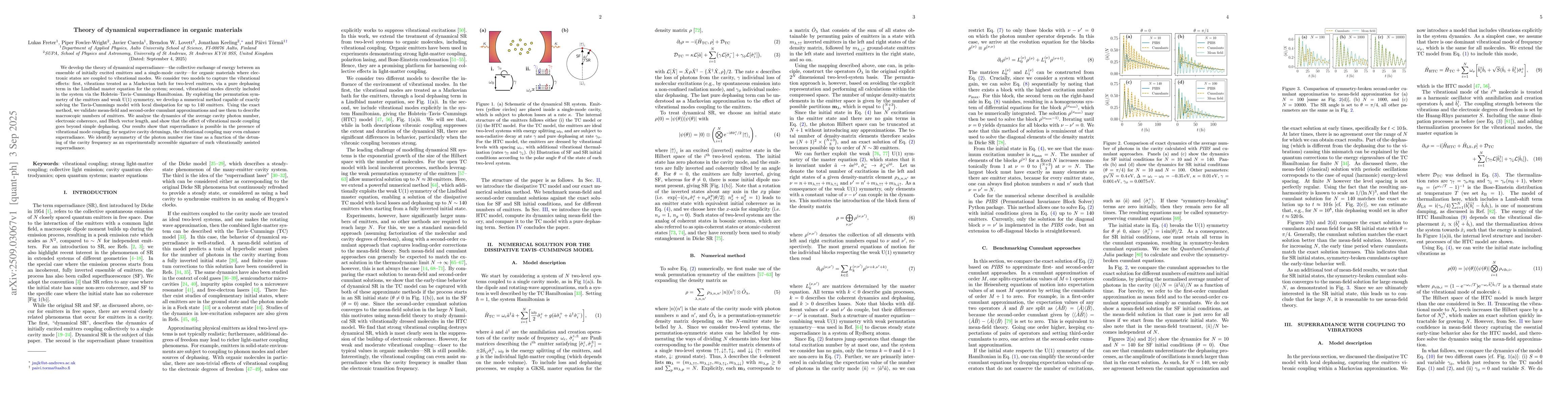 Thumbnail for Theory of dynamical superradiance in organic materials
