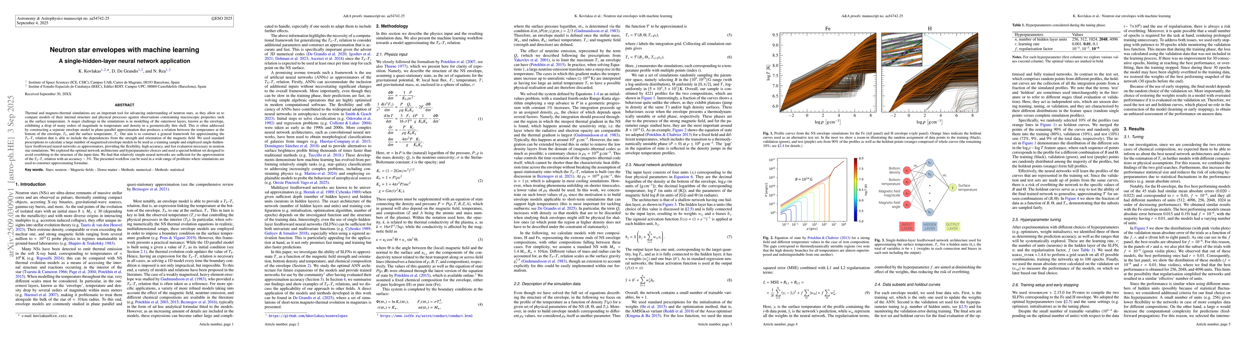 Thumbnail for Neutron star envelopes with machine learning: a single-hidden-layer
  neural network application