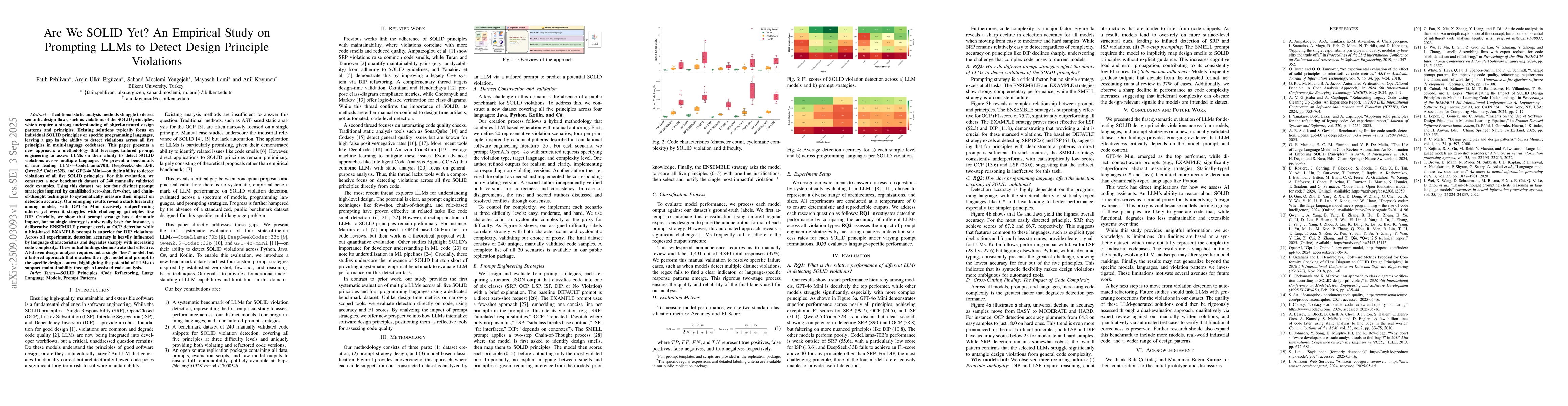 Thumbnail for Are We SOLID Yet? An Empirical Study on Prompting LLMs to Detect Design
  Principle Violations