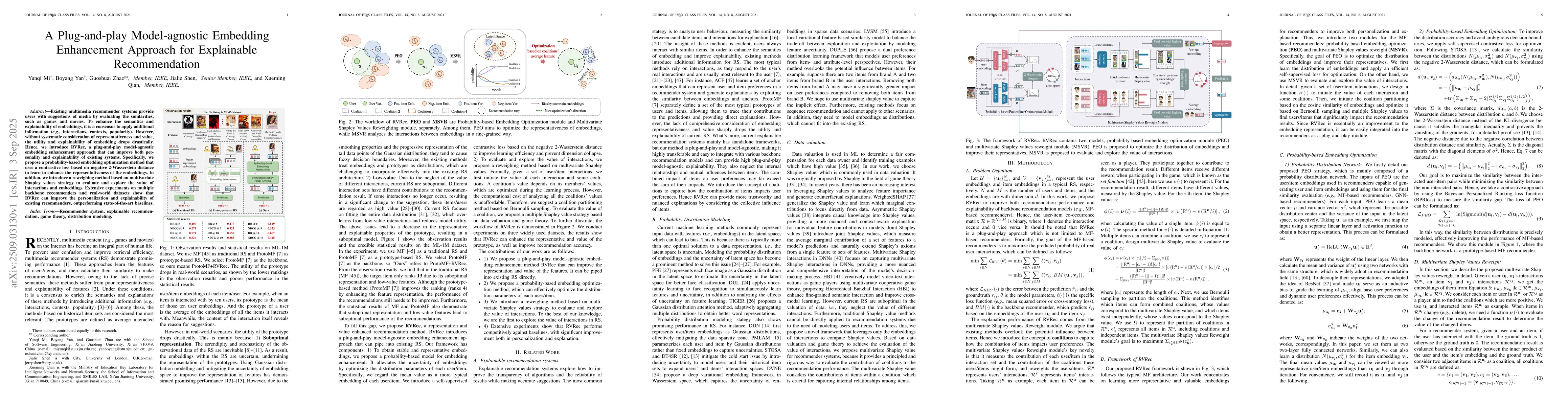 Thumbnail for A Plug-and-play Model-agnostic Embedding Enhancement Approach for
  Explainable Recommendation