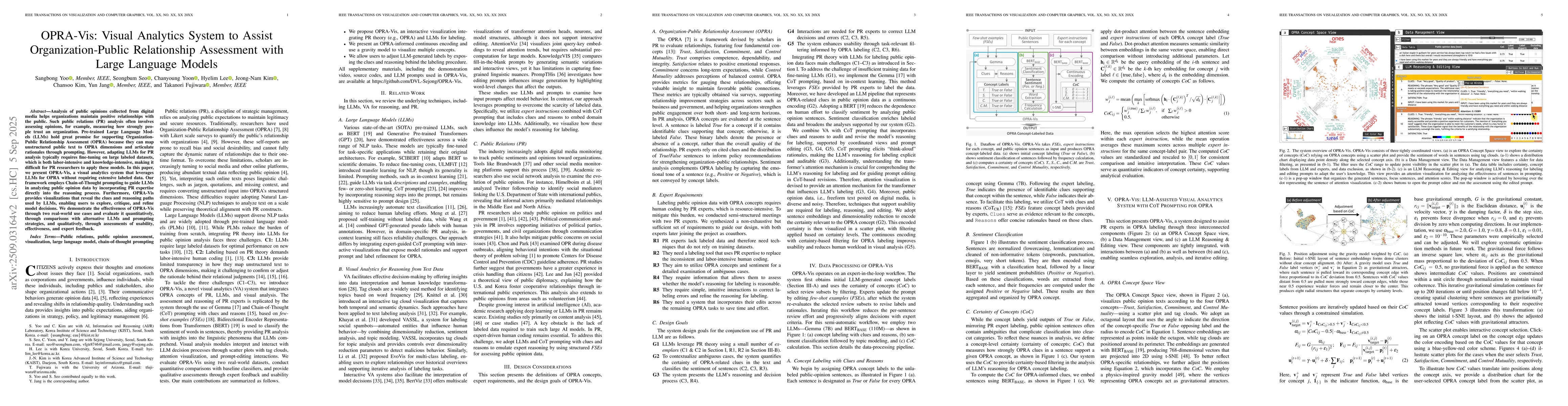 Thumbnail for OPRA-Vis: Visual Analytics System to Assist Organization-Public
  Relationship Assessment with Large Language Models