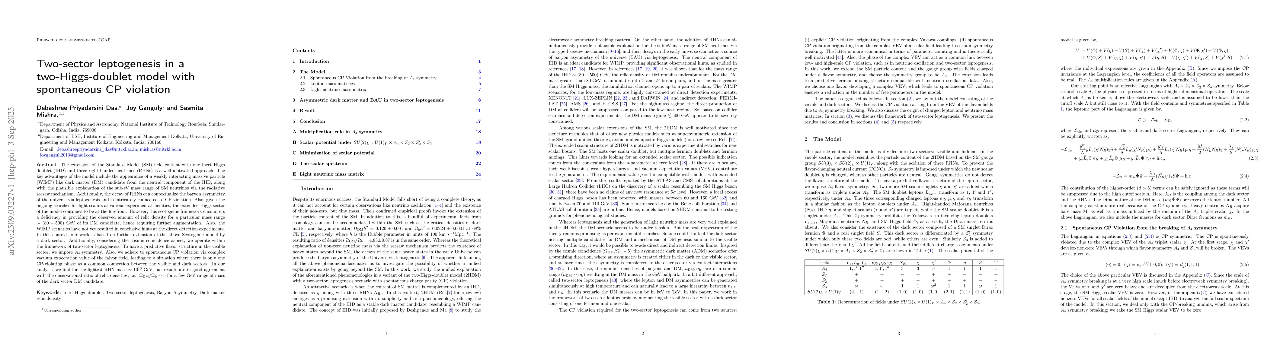 Thumbnail for Two-sector leptogenesis in a two-Higgs-doublet model with spontaneous CP
  violation