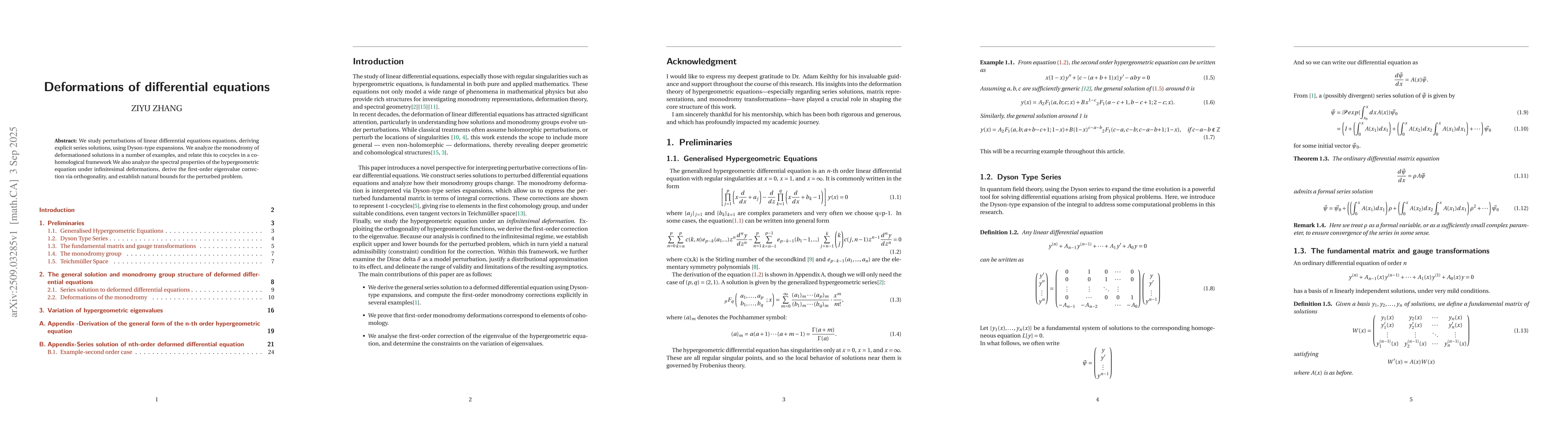 Thumbnail for Deformations of differential equations