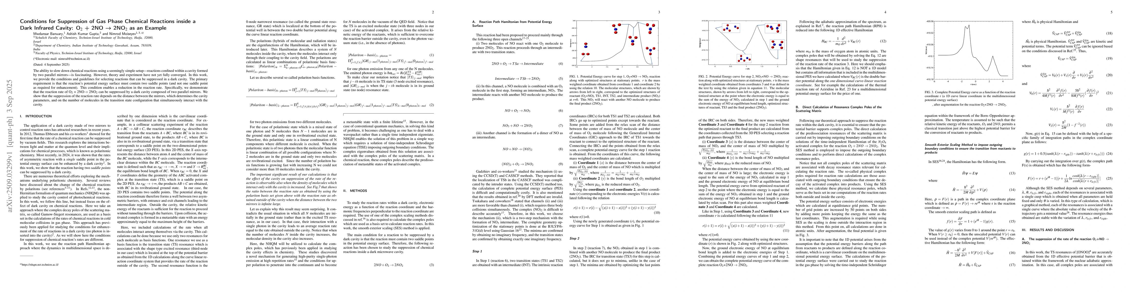 Thumbnail for Conditions for Suppression of Gas Phase Chemical Reactions inside a Dark
  Infrared Cavity: O$_{2}$ + 2NO$\to$ 2NO$_{2}$ as an example