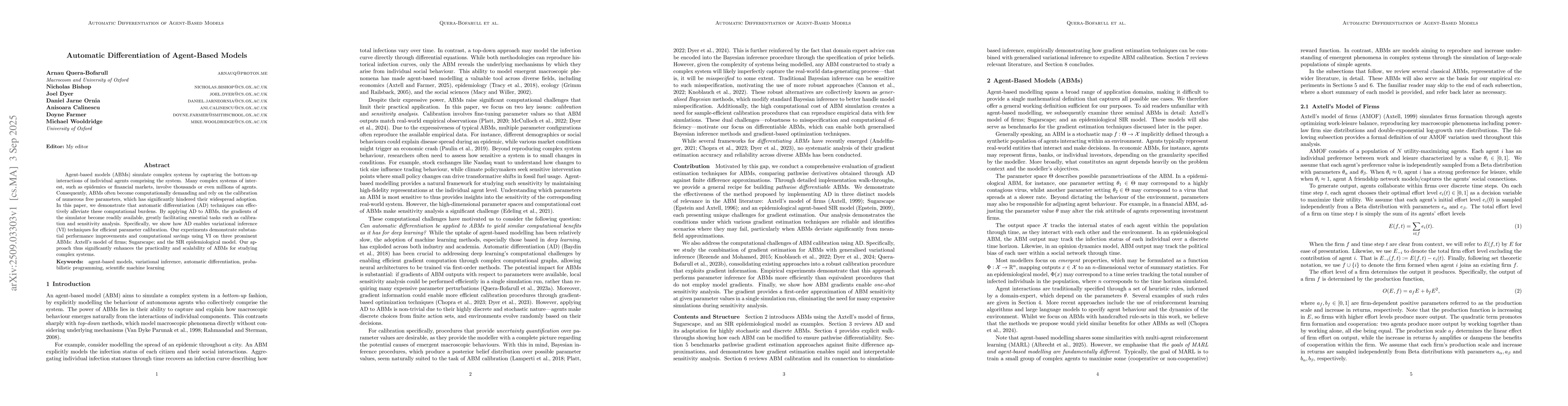 Thumbnail for Automatic Differentiation of Agent-Based Models