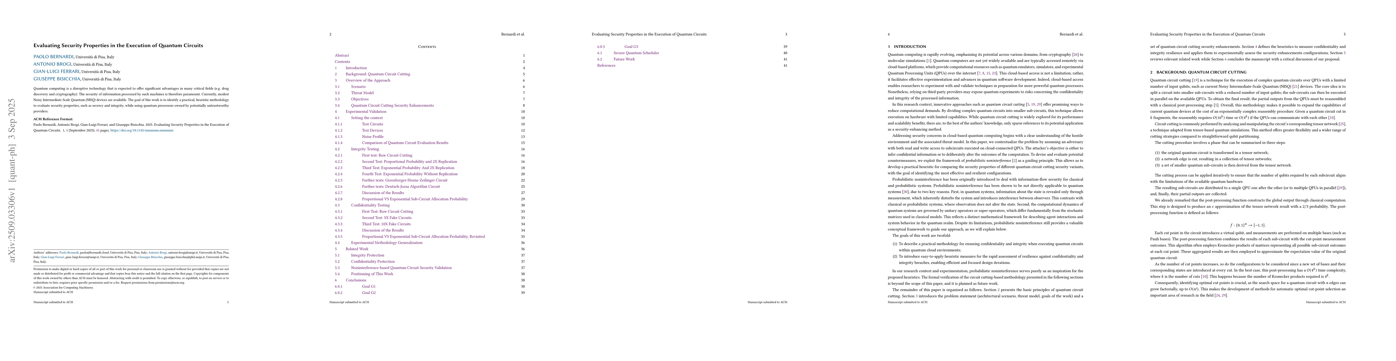 Thumbnail for Evaluating Security Properties in the Execution of Quantum Circuits