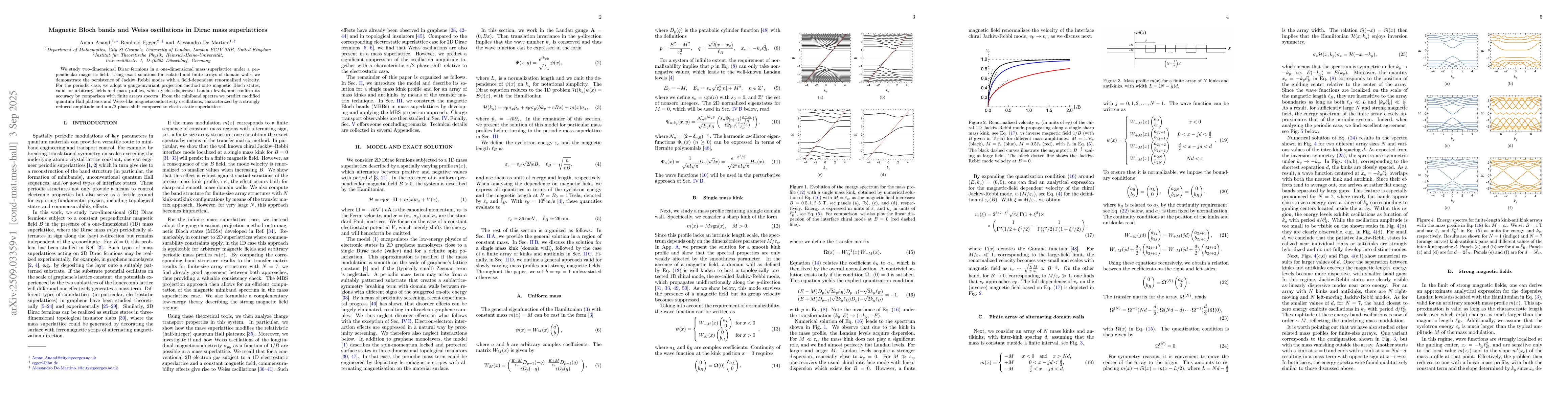 Thumbnail for Magnetic Bloch bands and Weiss oscillations in Dirac mass superlattices