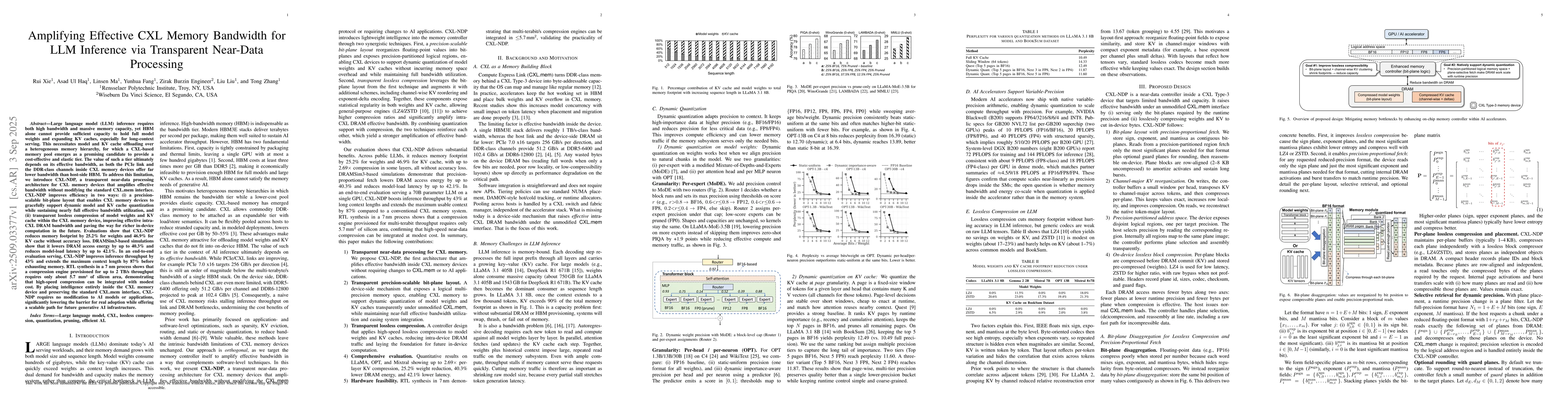 Thumbnail for Amplifying Effective CXL Memory Bandwidth for LLM Inference via
  Transparent Near-Data Processing
