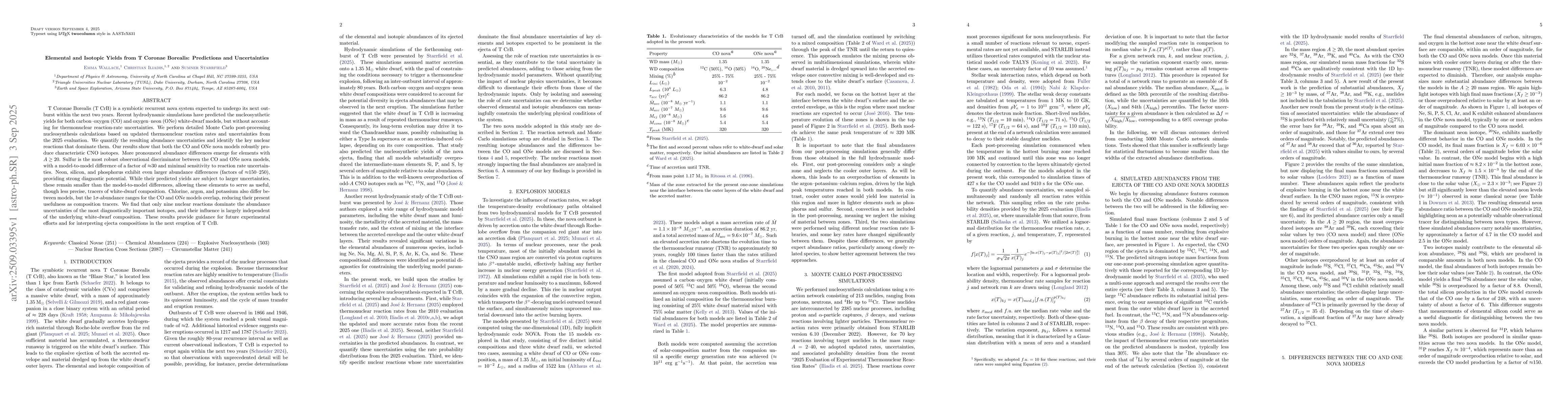Thumbnail for Elemental and Isotopic Yields from T Coronae Borealis: Predictions and
  Uncertainties