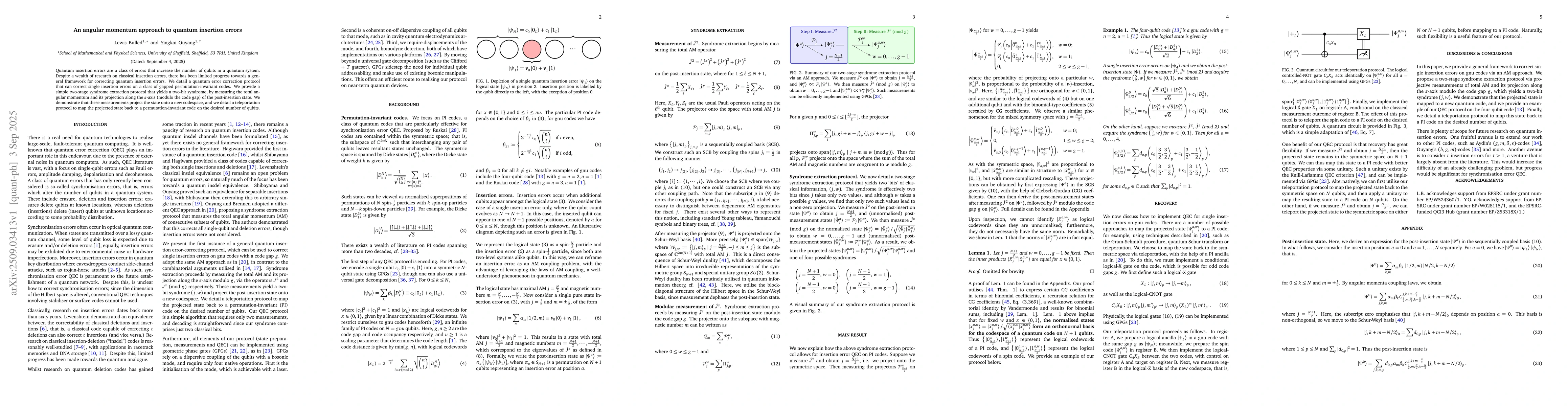 Thumbnail for An angular momentum approach to quantum insertion errors