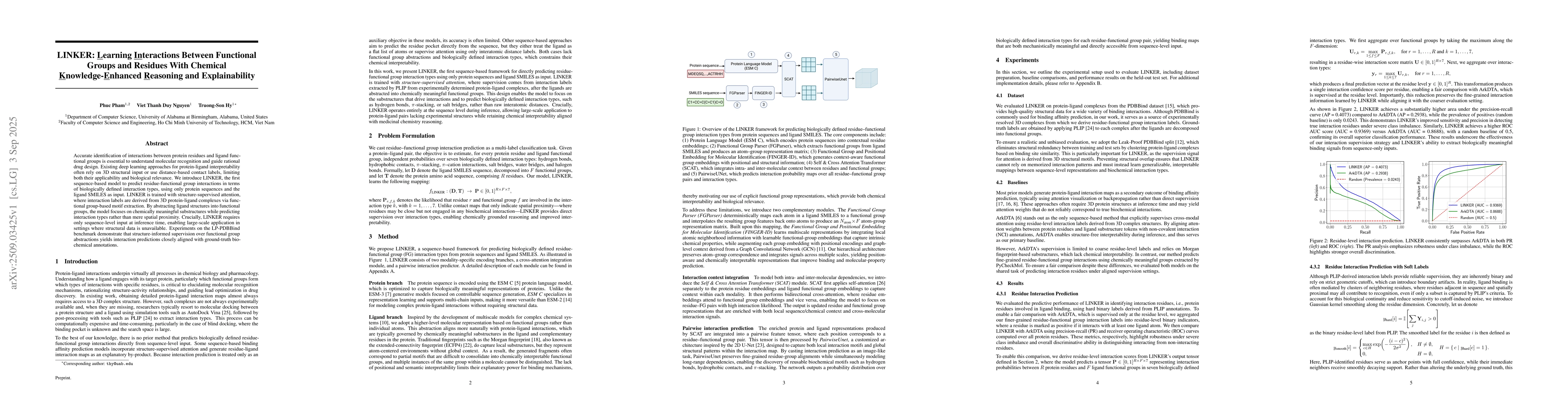 Thumbnail for LINKER: Learning Interactions Between Functional Groups and Residues
  With Chemical Knowledge-Enhanced Reasoning and Explainability