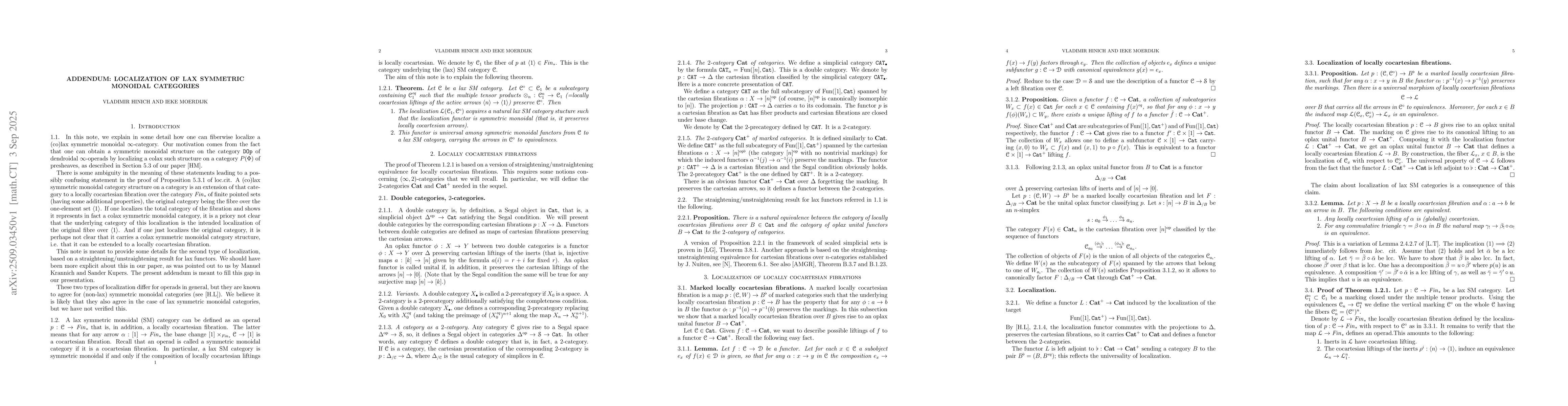 Thumbnail for Addendum: localization of lax symmetric monoidal categories