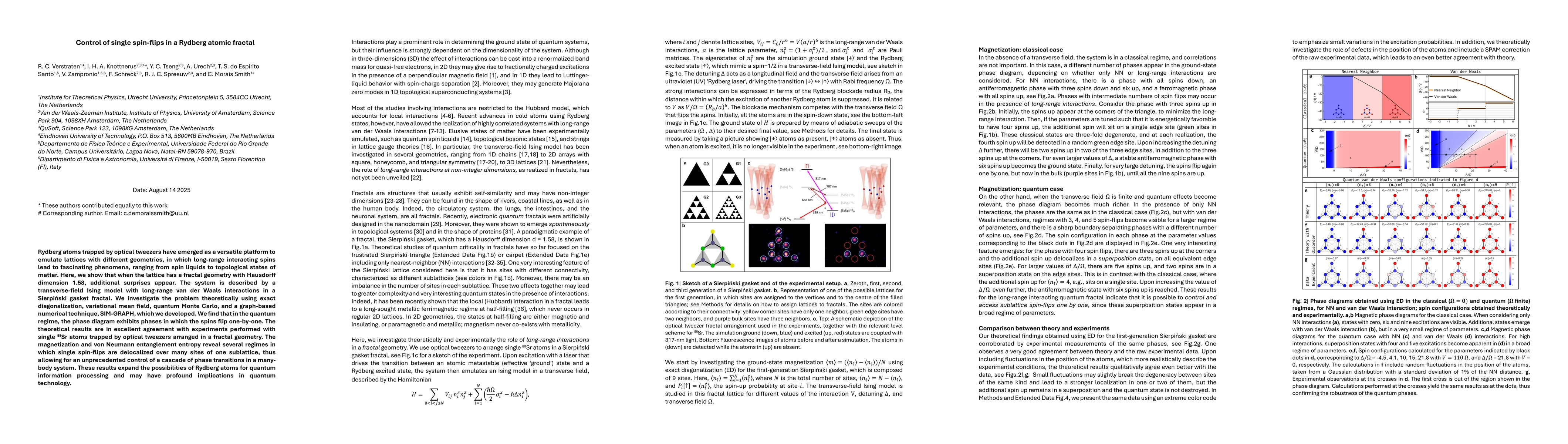 Thumbnail for Control of single spin-flips in a Rydberg atomic fractal