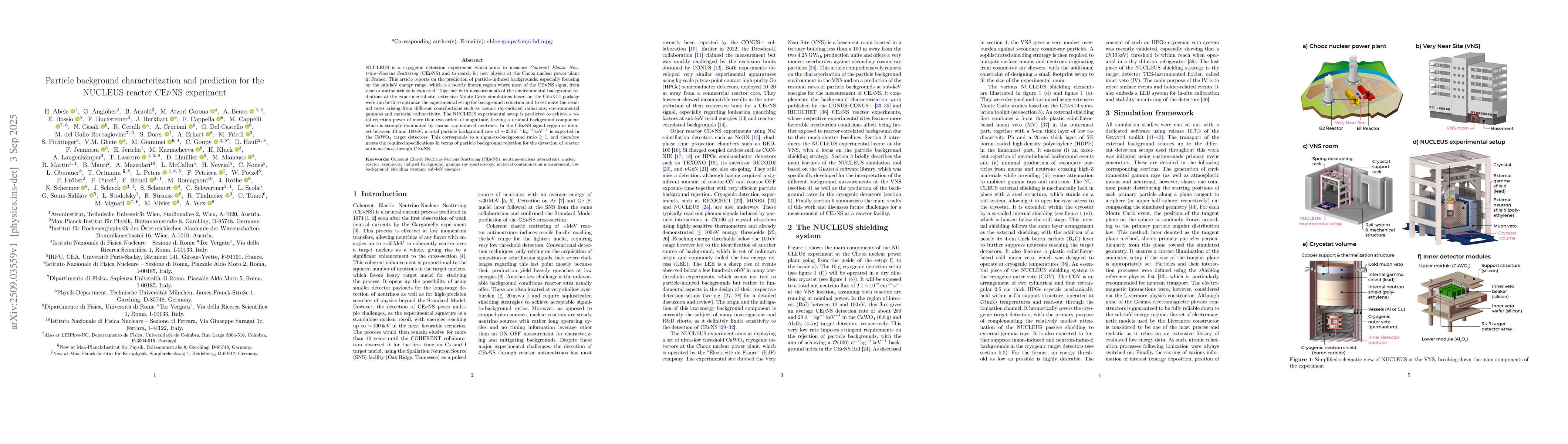 Thumbnail for Particle background characterization and prediction for the NUCLEUS
  reactor CE$ν$NS experiment