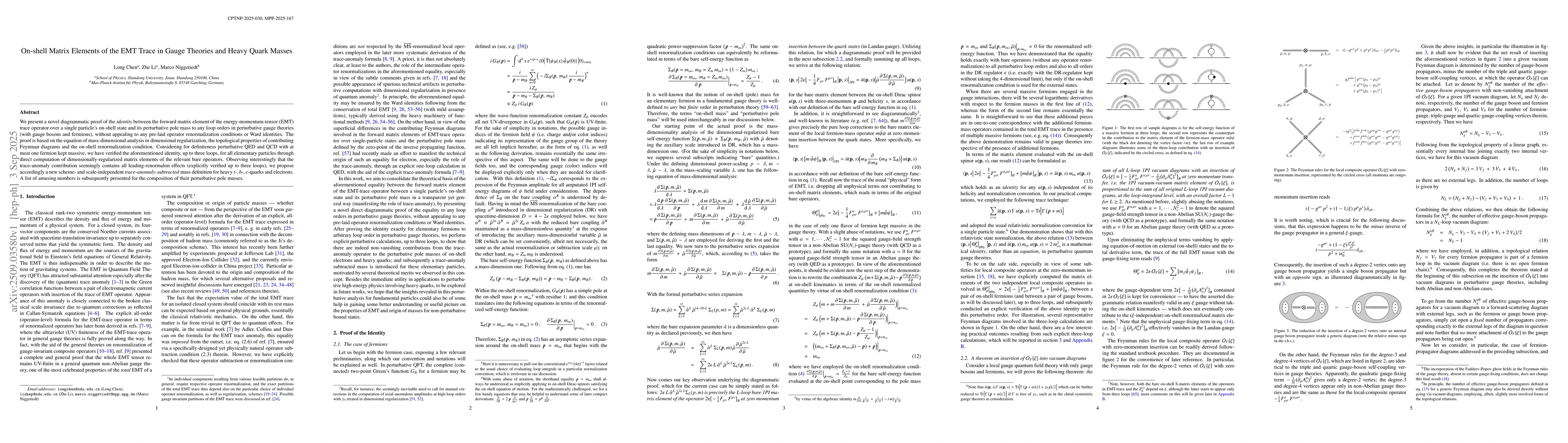 Thumbnail for On-shell Matrix Elements of the EMT Trace in Gauge Theories and Heavy
  Quark Masses