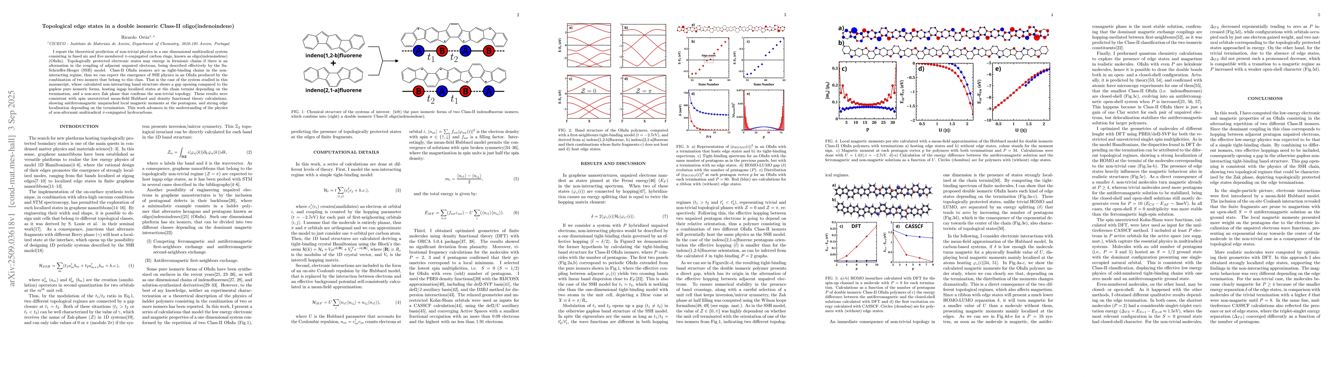 Thumbnail for Topological edge states in a double isomeric Class-II
  oligo(indenoindene)