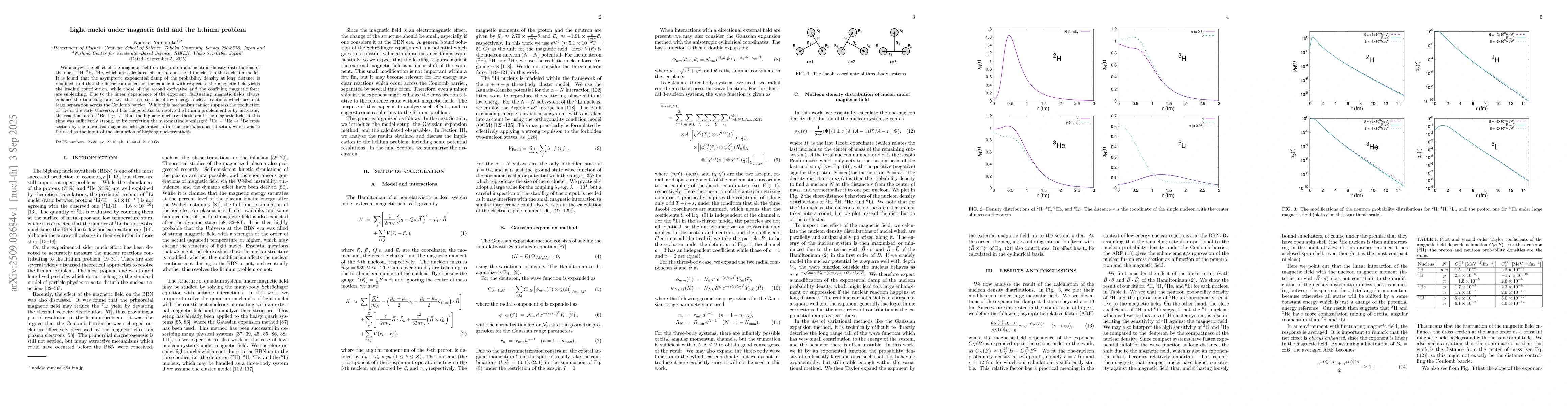 Thumbnail for Light nuclei under magnetic field and the lithium problem