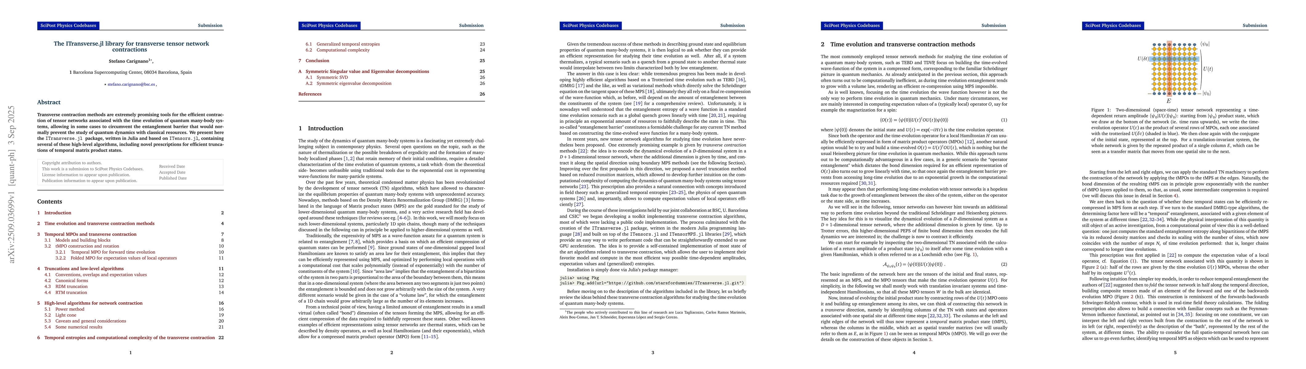 Thumbnail for The ITransverse.jl library for transverse tensor network contractions