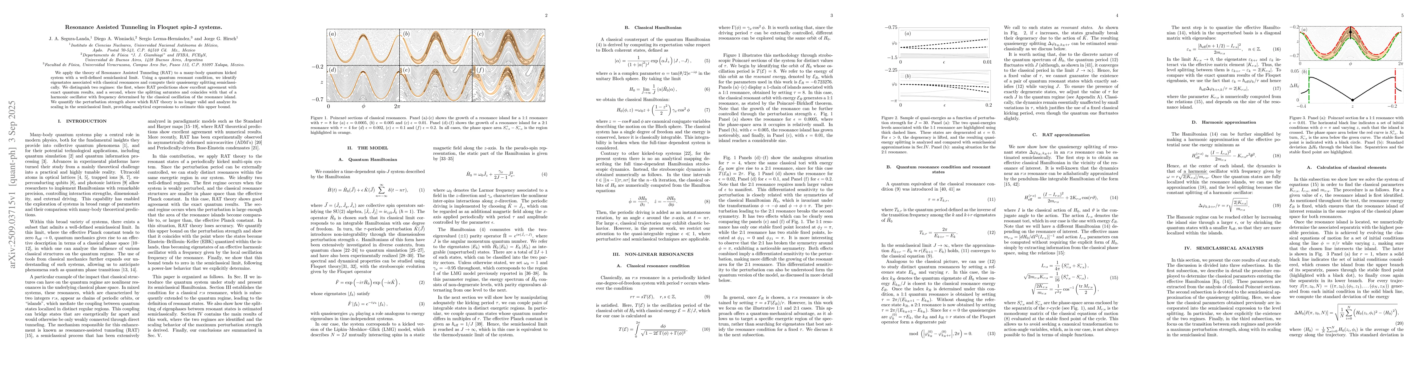 Thumbnail for Resonance Assisted Tunneling in Floquet spin-J systems