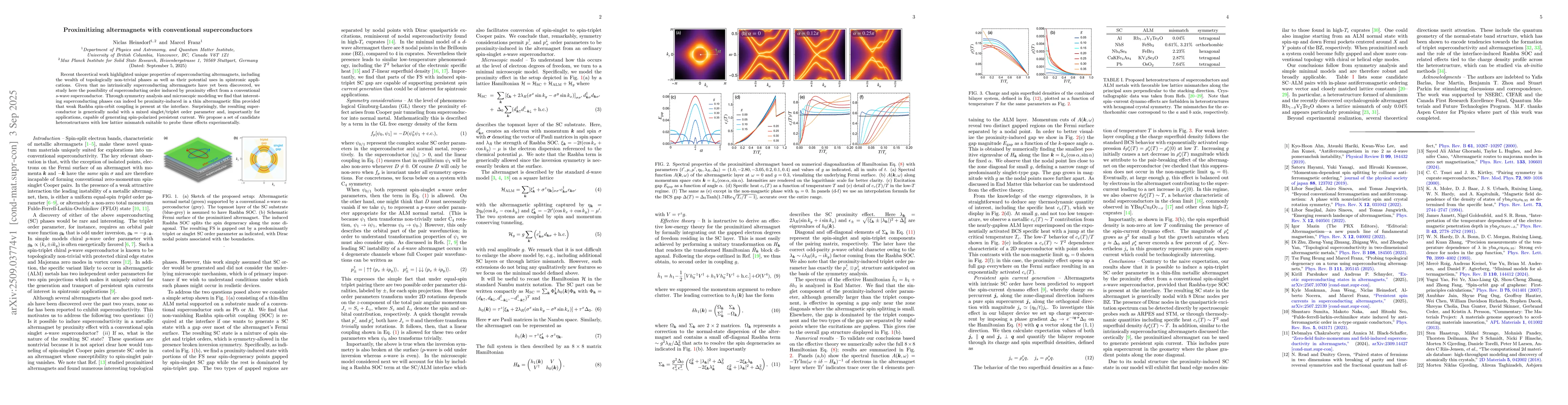 Thumbnail for Proximitizing altermagnets with conventional superconductors