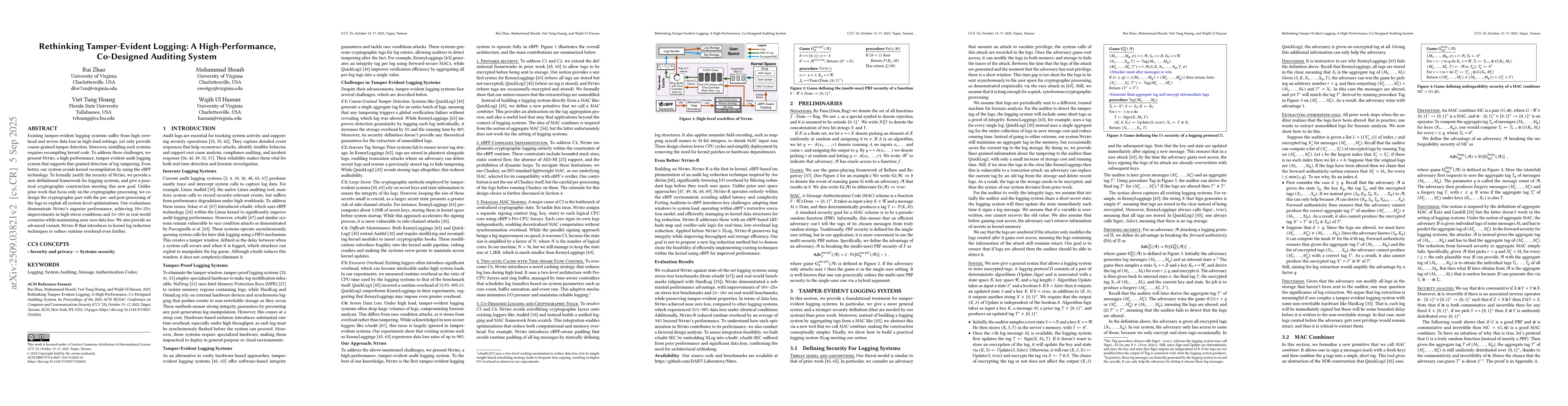 Thumbnail for Rethinking Tamper-Evident Logging: A High-Performance, Co-Designed
  Auditing System