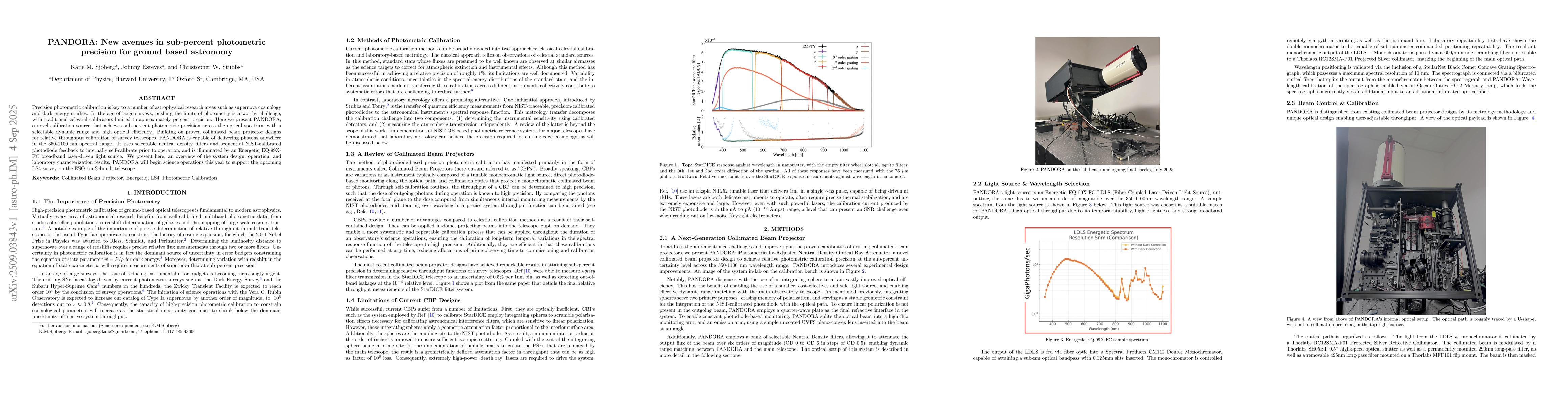 Thumbnail for PANDORA: New avenues in sub-percent photometric precision for ground
  based astronomy