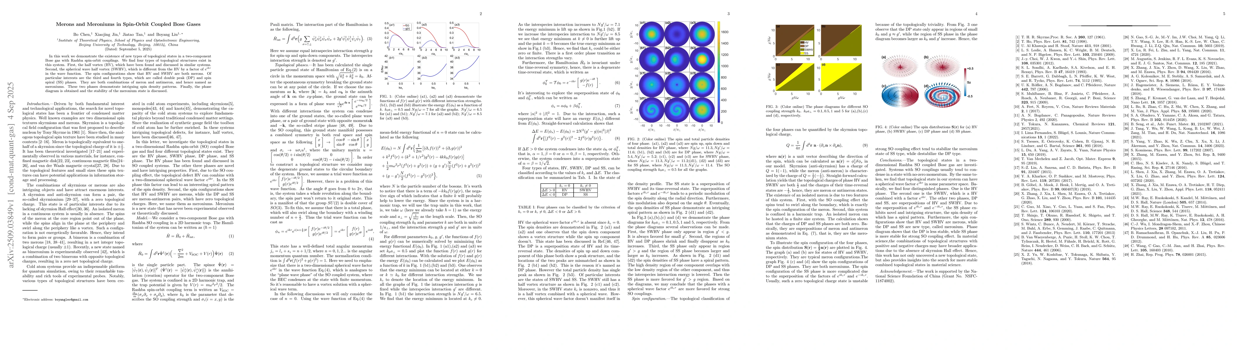 Thumbnail for Merons and Meroniums in Spin-Orbit Coupled Bose Gases