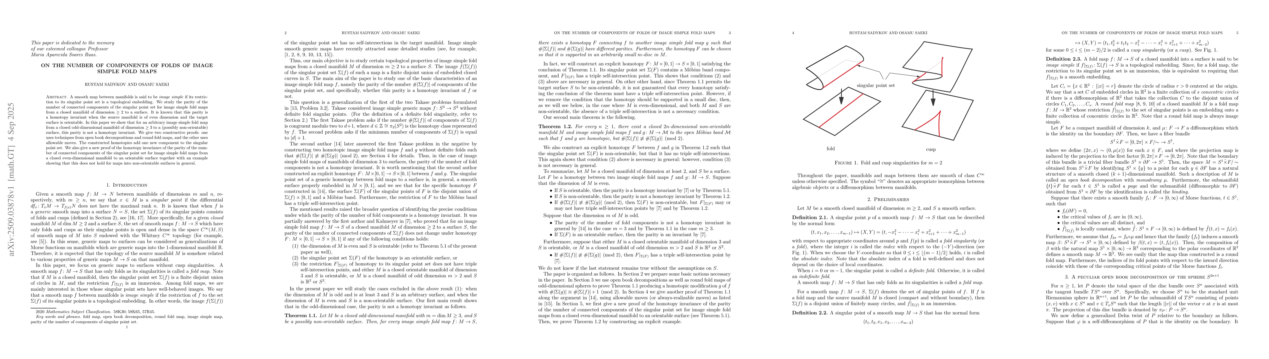 Thumbnail for On the number of components of folds of image simple fold maps