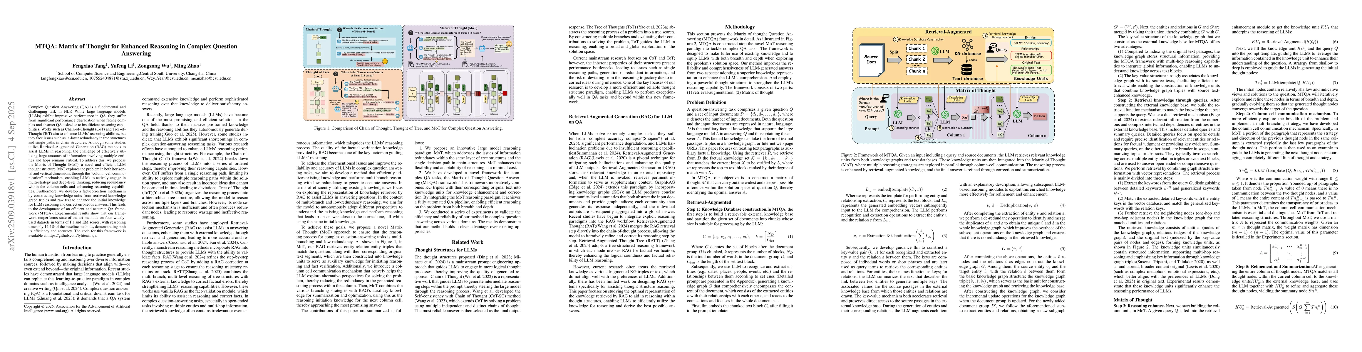 Thumbnail for MTQA:Matrix of Thought for Enhanced Reasoning in Complex Question
  Answering