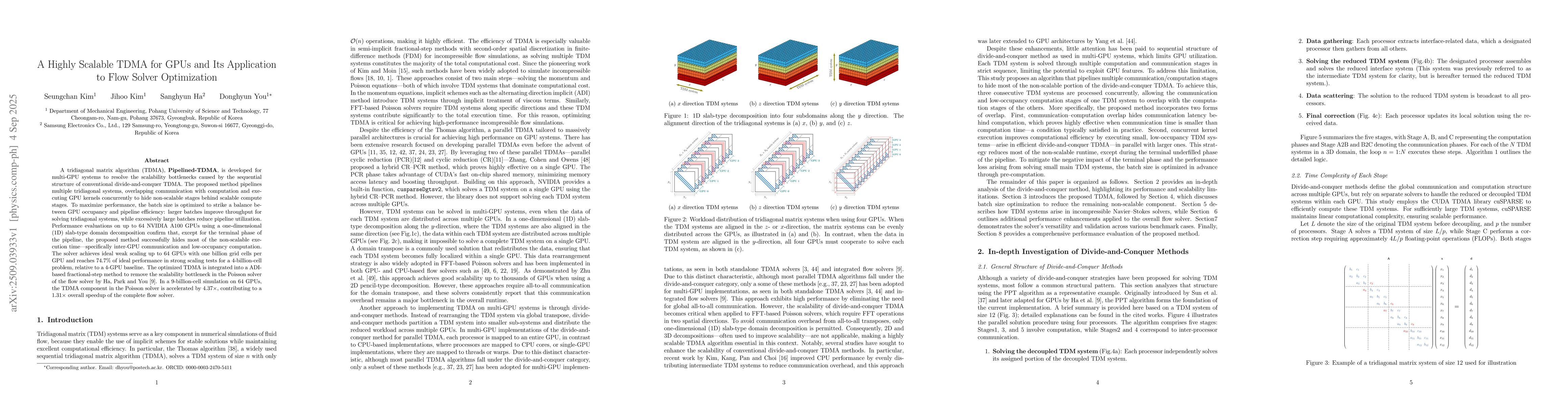 Thumbnail for A Highly Scalable TDMA for GPUs and Its Application to Flow Solver
  Optimization