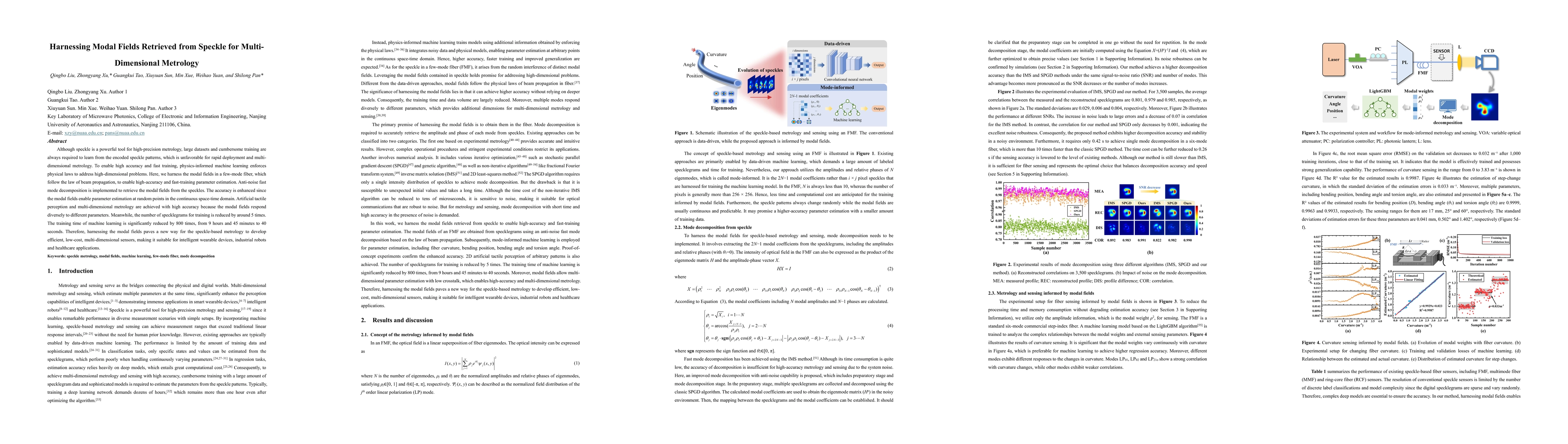 Thumbnail for Harnessing modal fields retrieved from speckle for multi-dimensional
  metrology